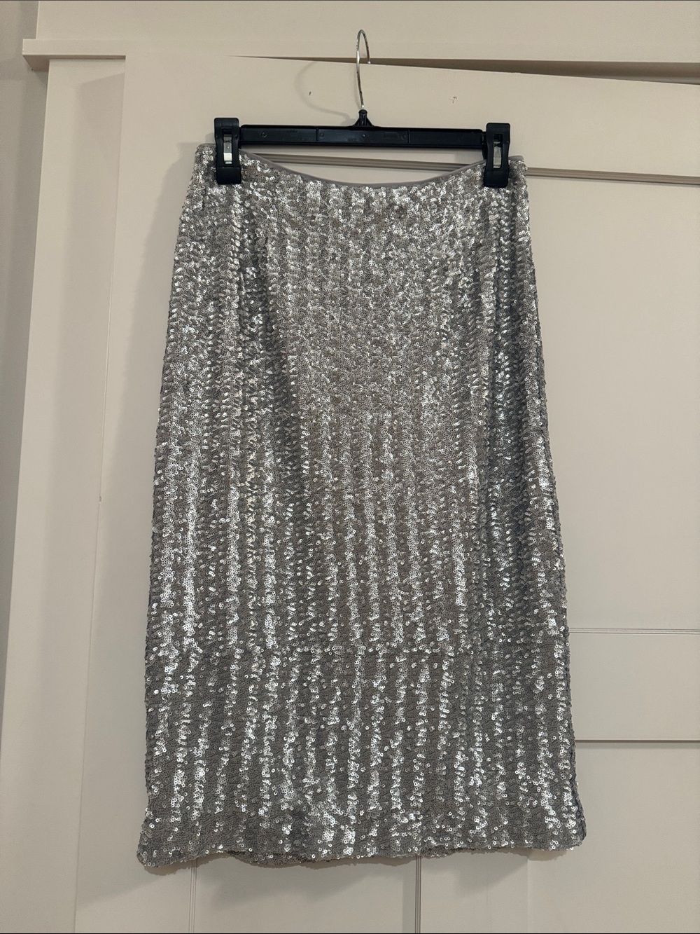 Brooks Brothers Silver Sequin Midi Skirt